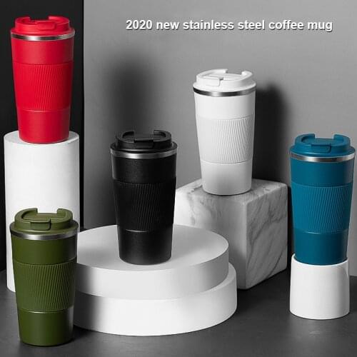 380/510ml Insulated Water Bottle Coffe Cup Double Stainless Steel Coffee Thermos Mug With Non-slip Case Car Vacuum Flask Travel