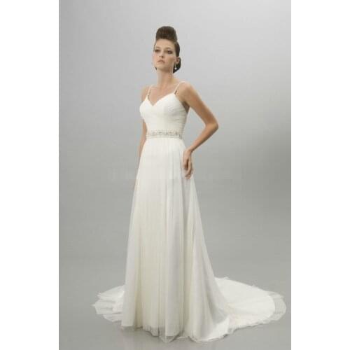 Gorgeous dress 2021 Rushed Rhinestone Corset New Fashion Sweetheart Beading Chiffon Bridal Gown Custom Bespoke Wedding Dresses