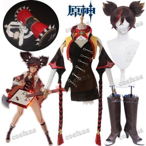 Game Genshin Impact Cosplay XINYAN Cosplay Costume Game Genshin Impact Costume for Women Halloween Suit Sexy Dress Outfit Set