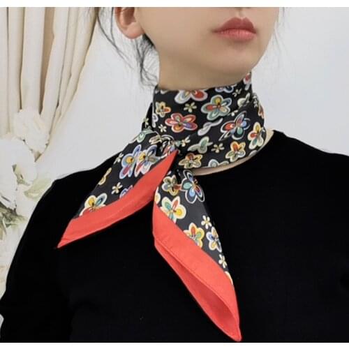 Hot Sale 2021 Female Silk Neck Scarf Square Hair Scarves Foulard Head Brand Shawls And Wraps Neckerchief Bandana Hijab Poncho