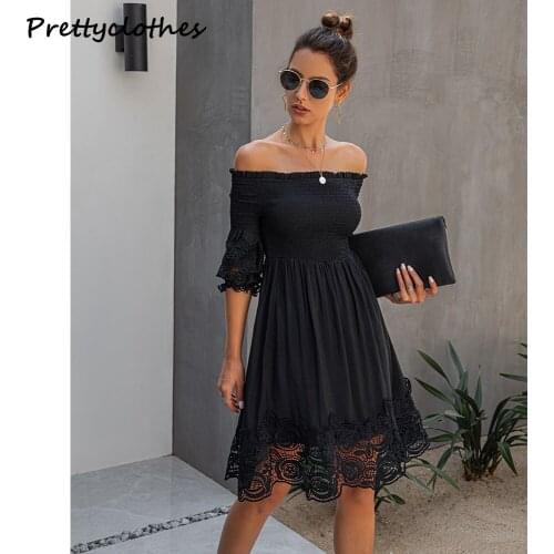 Womens One-Shoulder Open Back Solid Color Lace Dress Clothes For Women Dresses Summer Woman 2021 Casual Vintage Female Clothing