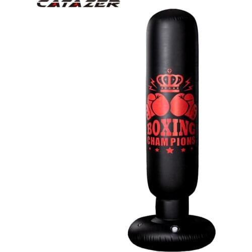 1.6M Training Punching Bag Inflatable Boxing Bag Fitness PVC Thickening Boxing Pillar Tumbler Column Boxing Bag Standing Sandbag