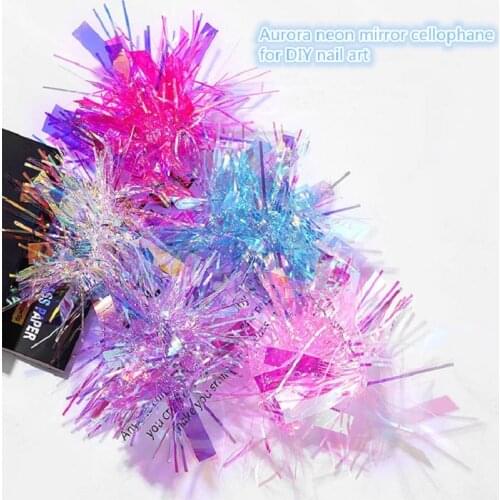 1 sheet 3D Nail Aurora Sticker Glass Symphony Paper Laser Mirror Sticker For DIY Nail Art Decors