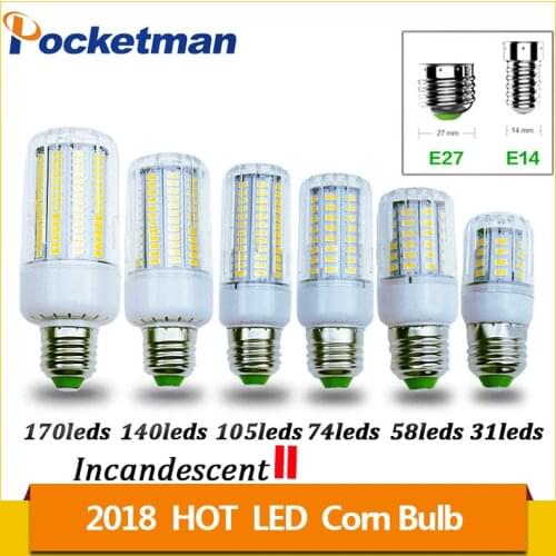 2018 HOT LED Corn Light bulb 50W 40W 30W 25W 15W 12W Incandescent lamp replaced by E14 e27 led corn light bulb 5730 SMD 85-265V