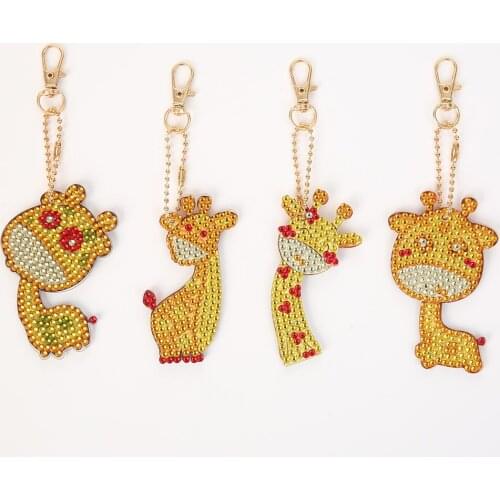 5D diamond painting cute animal DIY keychain diamond bag pendant jewelry mosaic home decoration pattern handmade new year