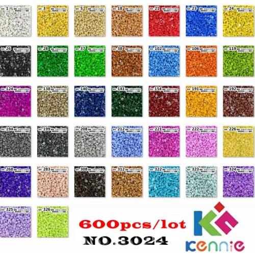 600pcs/lot Kennie NO.3024 Bulk color Parts bulk 1x1 low bricks Particles Classic Small Building Blocks Parts DIY toys 2B