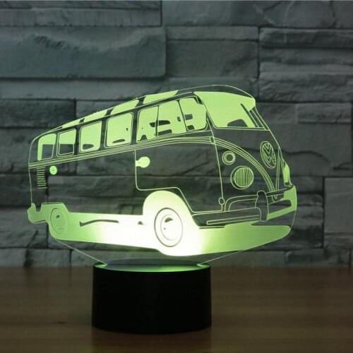 Bus 3d L 3d Light Fixtures Multi Color Touch Led Visual Led Night Light Atmosphere Gift Decoration Table Lamp