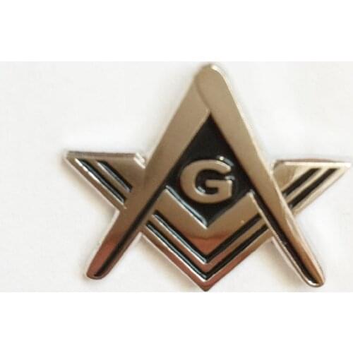 FREE SHIPPING 10 pcs Masonic Chrome Square and Compass Lapel Pin Badge Emblem