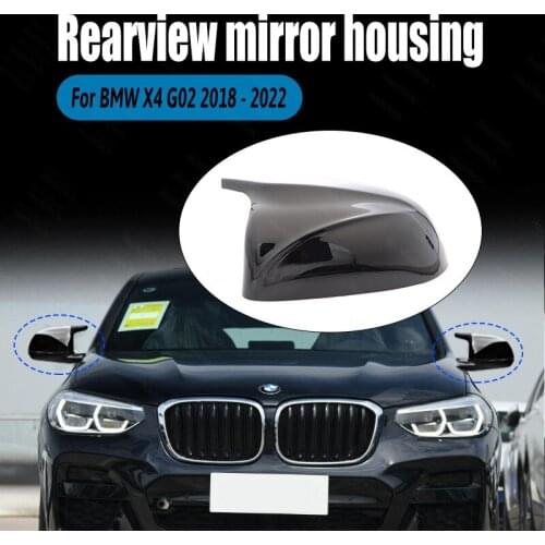 Side 2pcs Painted Glossy Black Replacement M Style Rearview Mirror Cover Caps for BMW X4 G02 2018 2019 2020 2021 2022