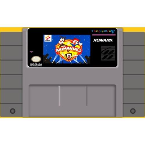 Animaniacs 16 bit Big Gray Game Card For USA NTSC Game Player