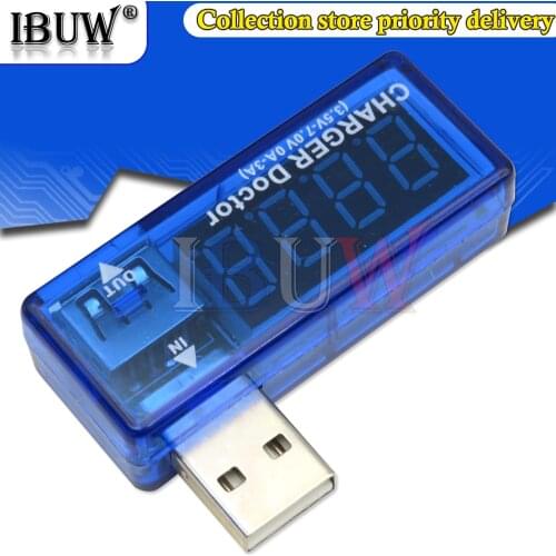 Digital USB Mobile Power charging current voltage Tester Meter Mini USB charger doctor voltmeter ammeter Turn transparent