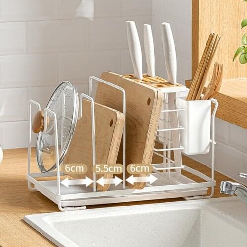 Kitchen Cutter Holder Rack Organizer Storage Bowl Tableware Multifunctional Pot Cover Supplies Dish Shelf Home Desktop Racks New