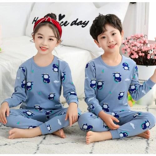 Children Pajamas 2pcs Long Sleeve Cartoon Kids Sleepwear Baby Girl Clothes Sleep Suits Autumn Cotton Child Pyjamas Boy Nightwear