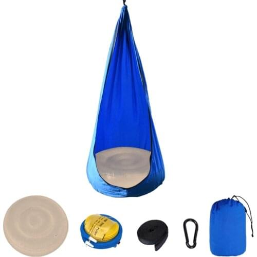 Children Hanging Swing Seat with Inflatable Cushion Hammock Chair Attachment Hook Air Pump