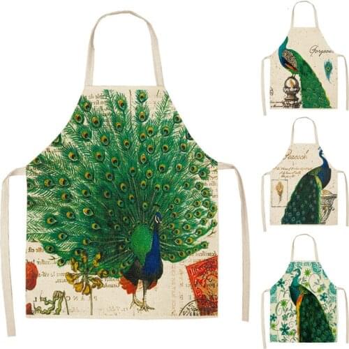 Peacock and plant pattern apron baking accessories aprons for women kitchen accessories apron kitchen cooking accessories aprons