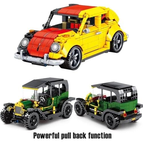 City Pull Back Mechanical Sport Car high-tech Racing Car Building Blocks Famous Vehicle Model Bricks Education Kids Toy For Boy