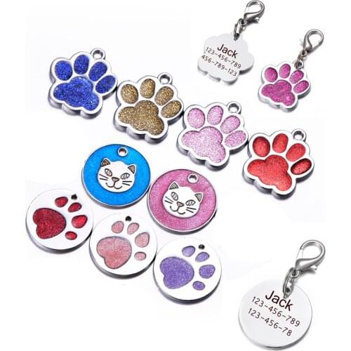 Pet Id Aluminum Alloy Tag For Cat Dog tags Puppy Kitten Pets Dog Tags Free Engraving Personalized Pet Name Message Tel