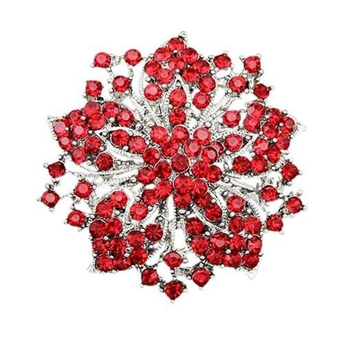 Classic Flower Cluster Rhinestones Round Blossom Brooches For Women Hijab Scarf Corsage Coat Sweater Clips Broches Party spille