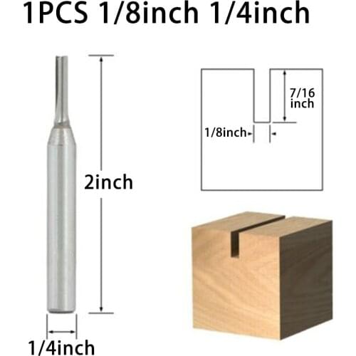 1/8inch Carbide Straight Router Bit 1/4inch Shank Wood Milling Cutter End Mill Woodworking Engraving Tools