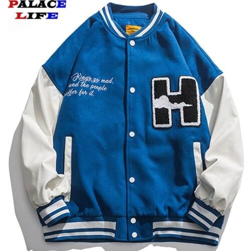 Furry Cloud Embroidery Japanese Men Baseball Jackets 2021 Fashion Bomber Jacket Women Streewear Casual Varsity Unisex Coat