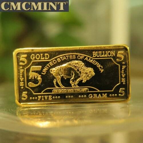 Hot new prodducts Metal Crafts Old Coin Prices Gold Coins 5 Gram 100Mil Gold Buffalo Bar