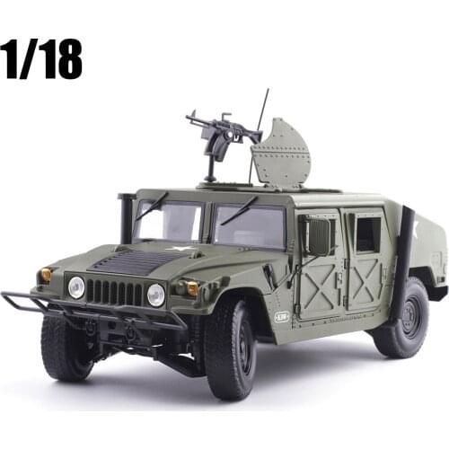 Alloy Diecast 1:18 Military Armored Hummer Tactical Vehicle Car Model With 5 Door Opened Toy For Kids Birthday Gifts