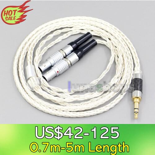 LN007232 16 Core OCC Silver Plated Earphone Cable For Focal Utopia Fidelity Circumaural Headphone