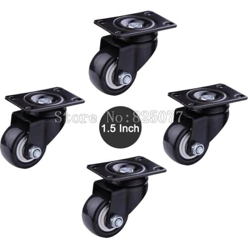 Small size 1.5 inch load 40KG/PCS PU casters mute wheel for Sofa, furniture, trolleys,home/industrial wheels KF1080