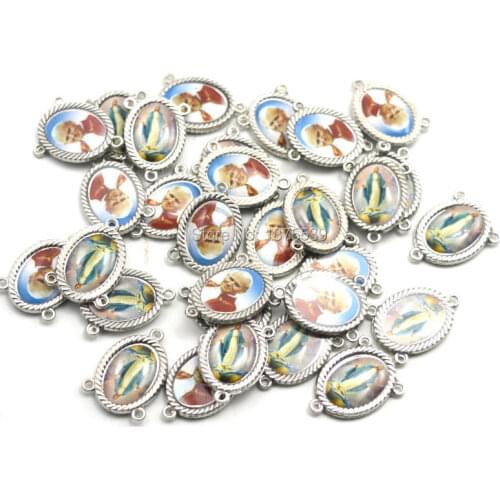 Metal catholic rosary centerpiece madonna 2016 best-selling religious connectors