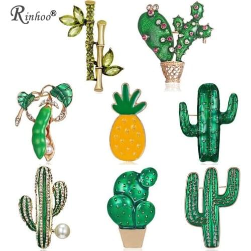 Fashion Handmade Green Plants Fruit Leaf Brooch Pin Cactus Costume Wedding DIY Brooches Pins Bouquet Jewelry For Women Girls Men