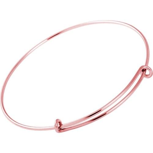 Stainless Steel Fashion Single Circle Expandable Wire Bangle Adjustable Bracelet High Quality Bracelet