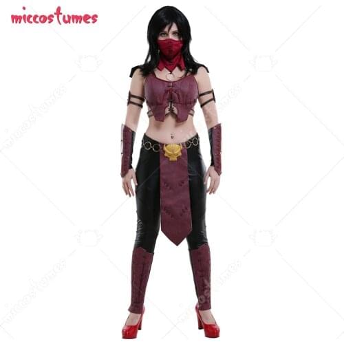 Mortal Kombat X Mileena Ninja Leotard Cosplay Costume Set with Mask