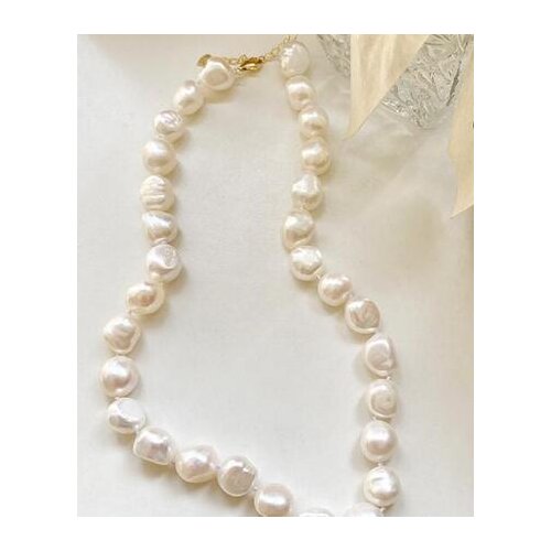 New Arrival Favorite Baroque Pearl Jewelry Big Size White 13mm Real Freshwater Pearl Choker Necklace Chain Gold Clasp Women Gift
