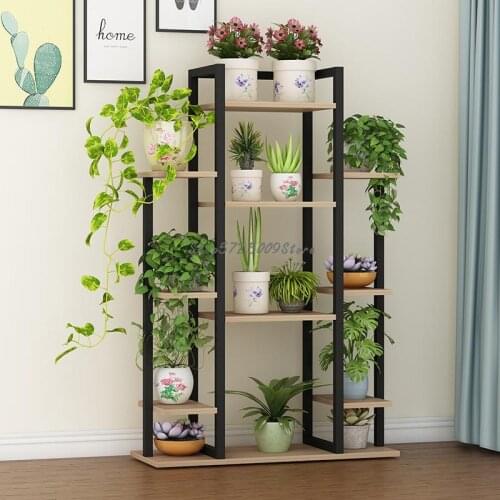 Flower shelf multi-layer indoor balcony shelf flower stand wrought iron floor-standing living room TV next to flower pot stand h