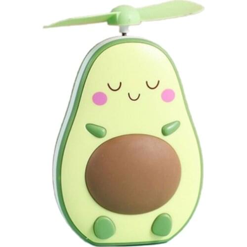 Portable Avocado Shape Handheld Mini Air Cooler Fan with Fill Light Mirror USB Rechargeable Small Personal Cooling Tools U1JE