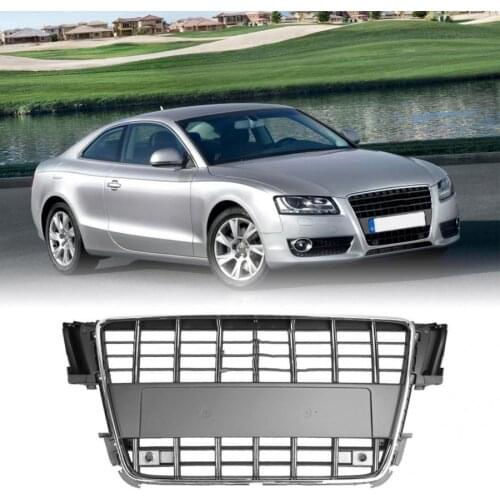 Front Bumper Mesh Hood Grill Grille Chrome Gray for Audi A5/S5 B8 2008 2009 2010 2011 For S5 Style