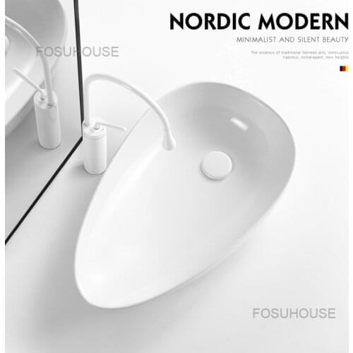 Modern Bathroom Sink Super Thin Basin, Creative Wash Basin, Personalized Art Wash Basin, Ceramic Wash Basin, Side Water