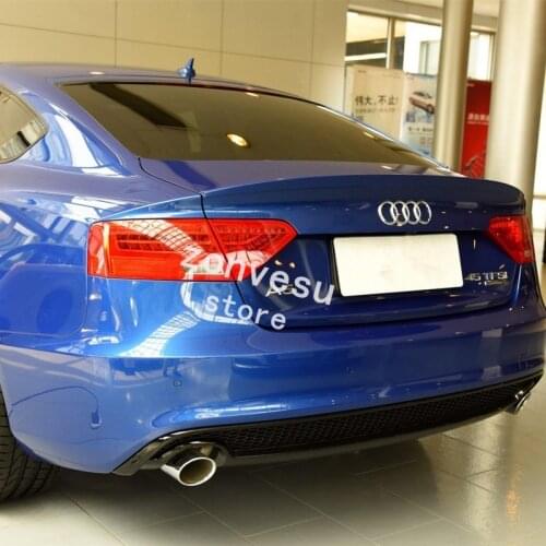 Use For Audi A5 S5 Sedan 2009-2016 Spoiler ABS Plastic Carbon Fiber Look Rear Trunk Wing Car Body Kit Accessories