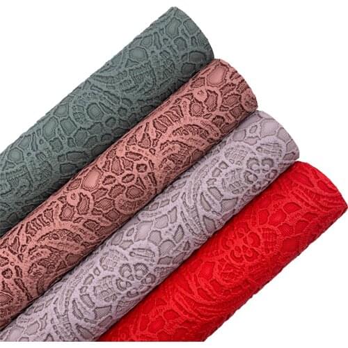 Rose Flowers Embossed Synthetic Faux Vinly Fabric Leather Sheets For DIY Bows Bags Shoes Earrings 21X29CM T583
