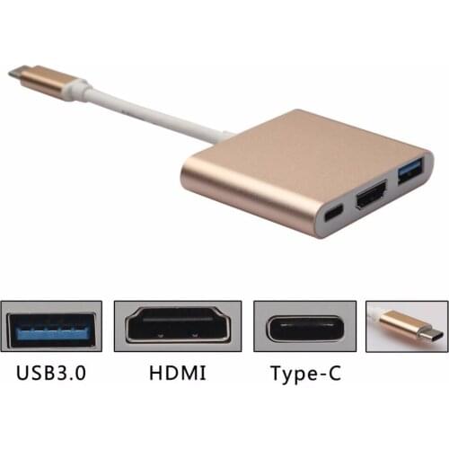 USB 3.1 Type C to 4K HDMI 3in1 Multi Cable Adapter Converter for Macbook