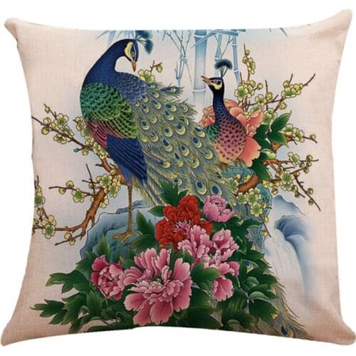 Hot Sale Home Decorate Peacock Cushion Pillow Case Covers China Made INS Style Cushion Covers