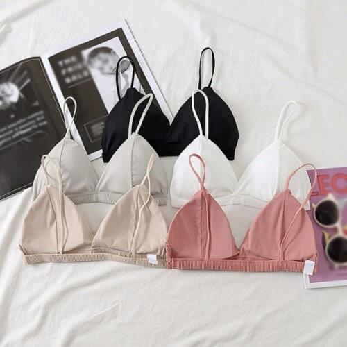 5 colors Womens Sexy Underwear Gather Anti-Sags No-rim Triangle Cup Bra Gather Non-marking Underwear