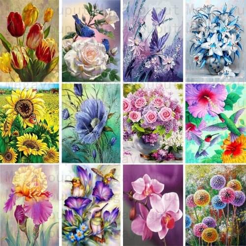 ZOOYA DIY 5D Diamond Painting Flowers Diamond Embroidery Flower Full Drill Cross Stitch Kits Diamond Mosaic Flower Home Decor