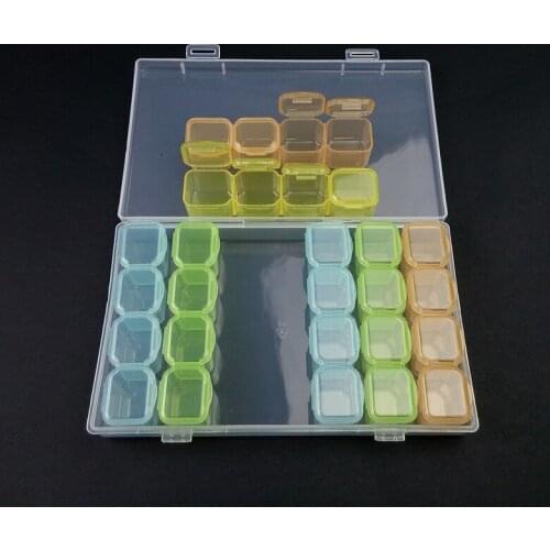 1pcs Plastic 28 SMD Parts Box IC Components Box Small Resistance Storage Box Jewelry Beads Fishing Storage Box