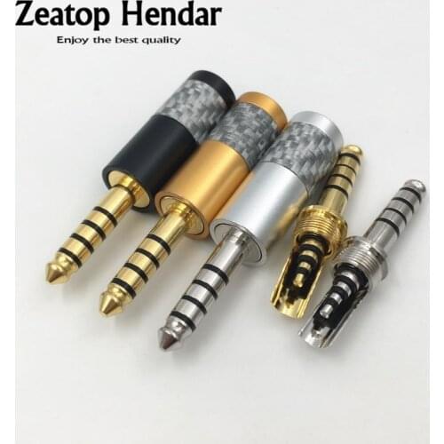 10Pcs Gold Plated / Rhodium Plated HiFi 4.4mm 5 Pole Male Pin Plug 4.4 Headphone Audio Jack DIY Headset Repair Solder Connector