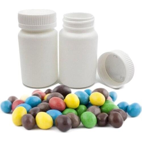 12PCS 100Ml White Solid Pill Bottle Storage Container Pet Tin Vial with Child Safety Caps