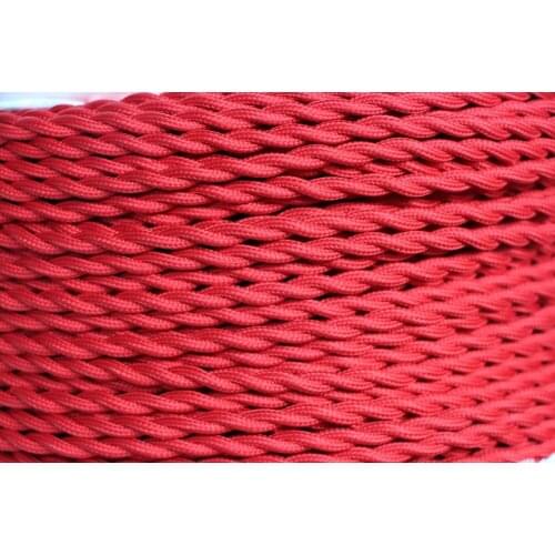 2 x 0.75mm2 Vintage Twisted Electrical Wire red Textile Cable Vintage Lamp Cord Wire Cloth Covered Wire