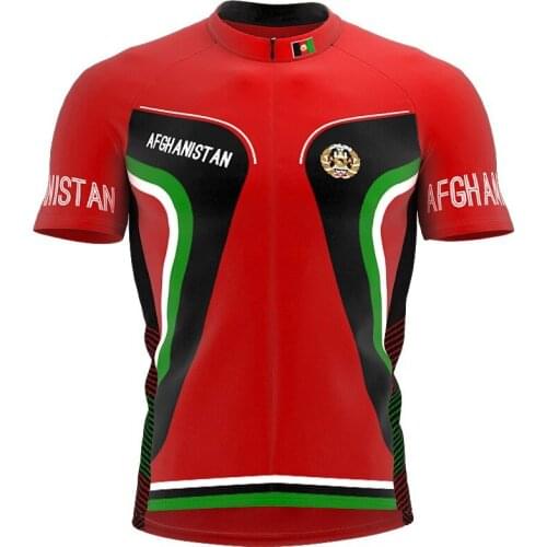 2020 Afghanistan Summer Men Cycling Jersey Bike Road Mountain Race Tops Bicycle Wear Red Racing Clothing Breathable