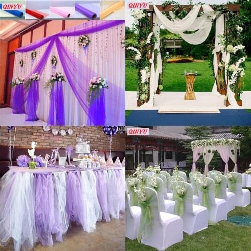 48cm * 5meters Tulle Roll Crystal Fabric Organza Tulle Roll Spool Wedding Decoration Party Birthday Kids Baby Shower 6ZSH015