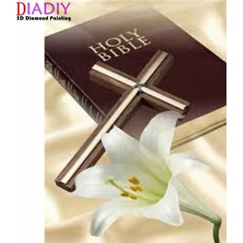 5D Diy Diamond Painting Religious Cross Landscape Diamond Embroidery Jesus Christian Religiou Icons Diamond Mosaic Cross Stitch